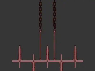 Modern Beam Chandelier 3D model
