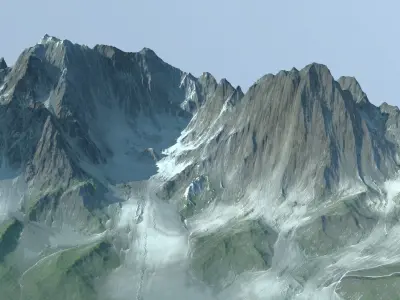 mountains mountain with snow 3D model