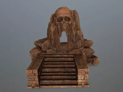 skull cave Low-poly 3D model