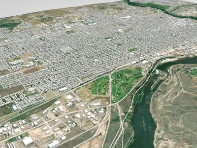 Cityscape Great Falls USA 3D model