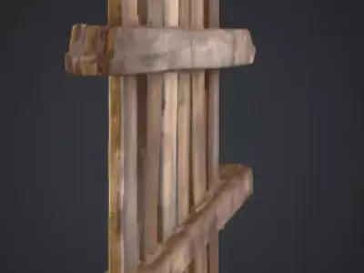 Rustic Timber Barrier is a rugged 3D wooden Low-poly 3D model
