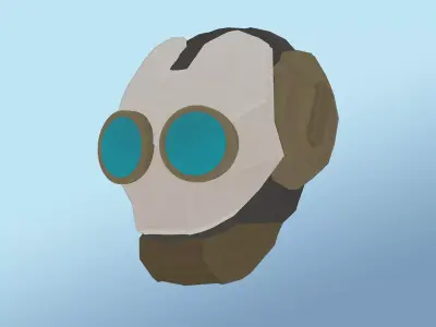 Steampunk Robot Low-poly 3D model