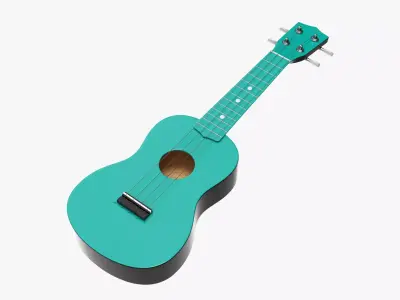 Ukulele guitar light blue 3D model