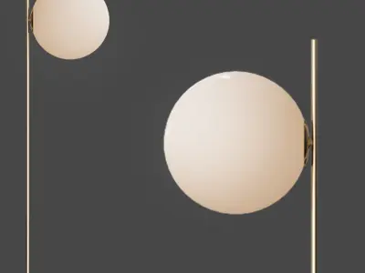 Sphere collection pendant light in brass with glass balls 3D model