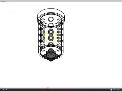 Top Mount Bamboo Lamp 3D model