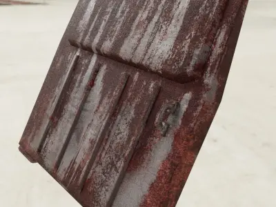 Heavily-rusted Metal Square door Low-poly 3D model