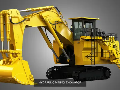 6030 FS - Mining Excavator and Shovel  2 in 1 3D Model Pack