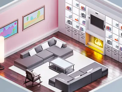 Room 22 Low-poly 3D model