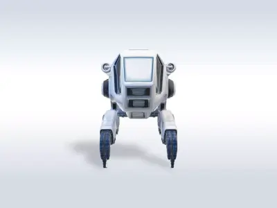 Futuristic Sci-Fi Robot Vehicle with Pilot Game Ready 39 3D model