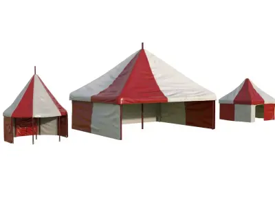 Circus tents Low-poly 3D model