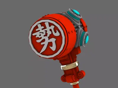 Cyber Samurai Power Warhammer NOHAND 3D print model