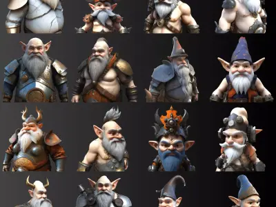 Dwarven Warriors Ultimate Collection - Fantasy Character Models 3D print model