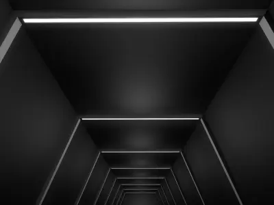 Sci Fi Corridor Low-poly 3D model 12
