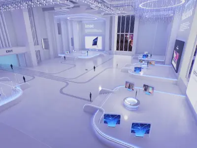 Futuristic Exhibition Interior Sci Fi Hall 3D model 3D model