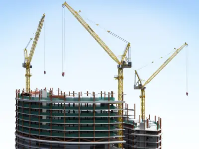  Tower crane LIEBHERR 710 HC-L Litronic and Construction Skyscraper 