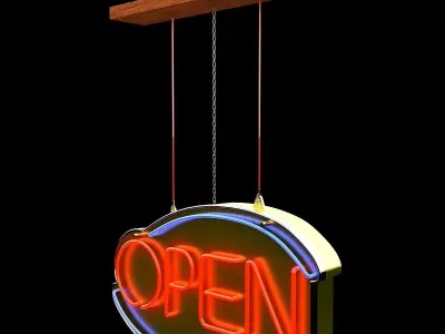 Chinese neon light 3D model