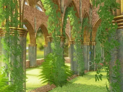 medieval palace garden 3D model