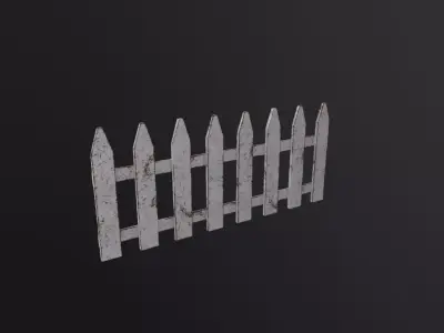 Wooden Fence 3D Model Low-poly 3D model