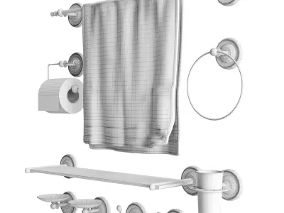 Devon and Devon Antique Georgian Bathroom Accessories Set 3D model
