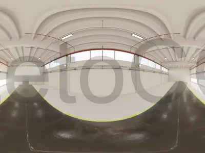 HDRI - Industrial Hangar Hall Interior 6 Texture