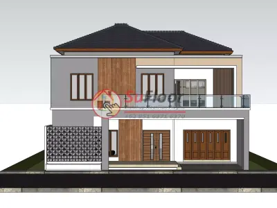House 14x12m code 511 - Sketchup 3D model 3D model 3D model