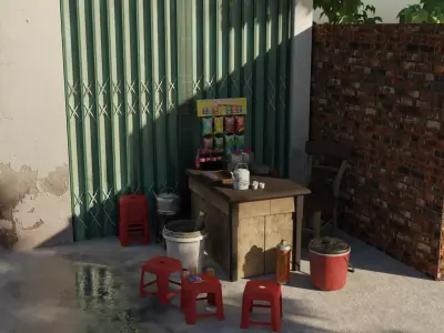 SIDEWALK ICED TEA Low-poly 3D model