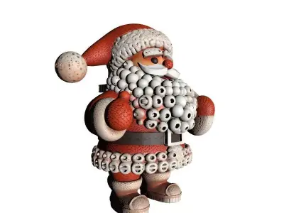 Santa Claus with Gift Figure Free 3D print model