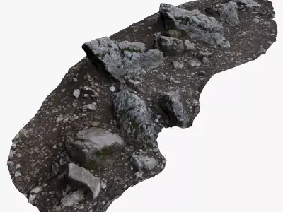Rocky Ground Low-poly 3D model