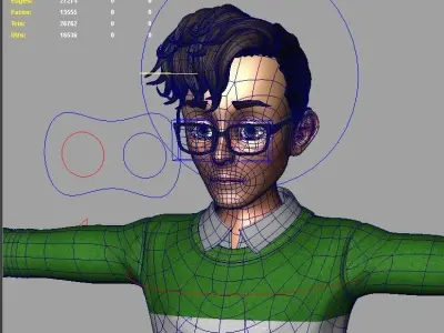 Teen Boy Green 3D model
