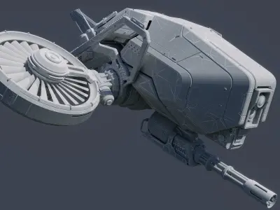 Sci-Fi Vehicle Series-Drone 01-PBR 3D model
