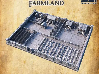 Openlock Farmland Pack Tabletop Terrain 28 MM 3D print model