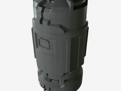 Sci Fi Industrial Barrel Crate Game Ready PBR Textures Low-poly 3D model