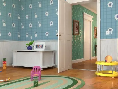 Cartoon Corridor Baby Room 3D model