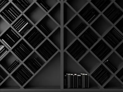 Book Shelf - Art Deco GreyBlack Design 3D model