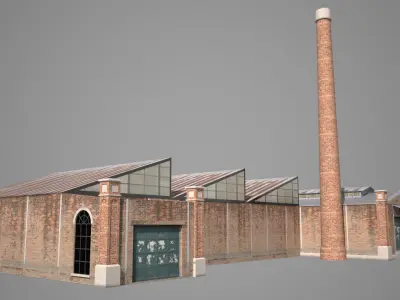 Old Factory Low-poly 3D model buy