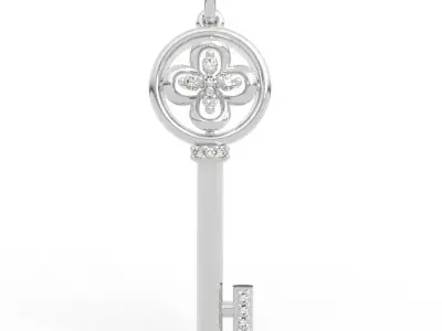 Brilliant Floral Circle Key Necklace Diamond 3D 3D print model