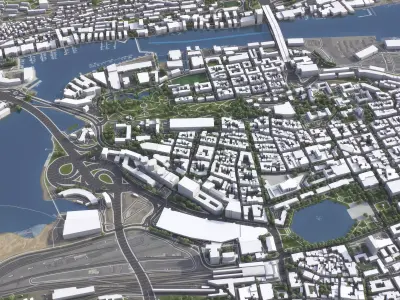 Bergen Low-poly 3D model