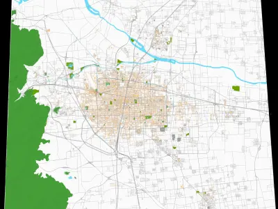ShiJiaZhuang City urban planning maquett  building 3D Topography 3D model