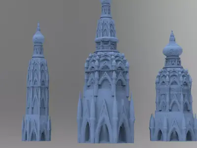 Persia Royalty tower 4 versions 3D model