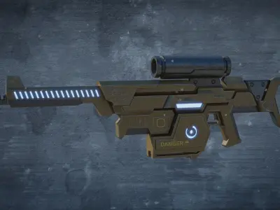 Sci-fi Gun Low-poly 3D model