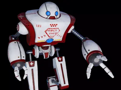 Cartoon 3d Robot model Low-poly 3D model