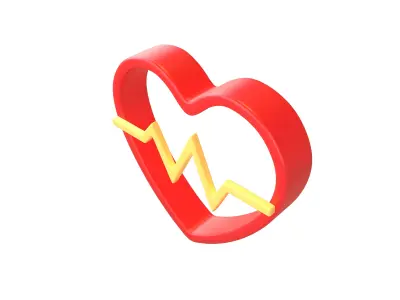 Heartbeat Pulse Symbol v2 003 Low-poly 3D model