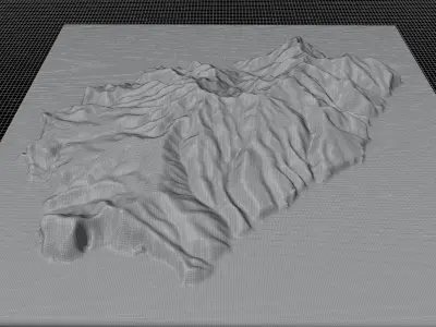 Saint Helena island 3d Model Terrain 3D model