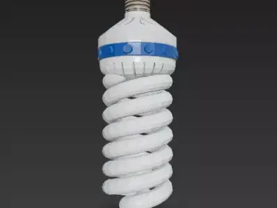 Spiral Energy-Saving Bulb with Blue Band 3D model