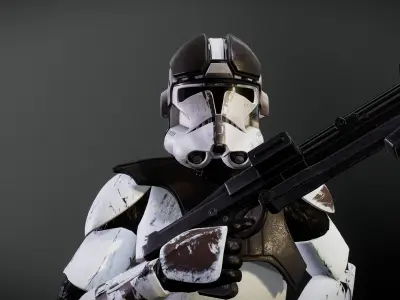 Clone AT-TE gunner Low-poly 3D model