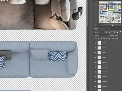 2D FurnitureFloor Plans collection and Bonus Full House PSD PDF  Texture