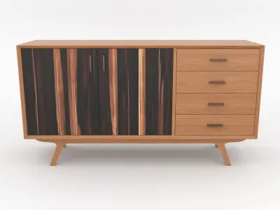 Mid-Century Modern Sideboard 150 Oslo Low-poly 3D model