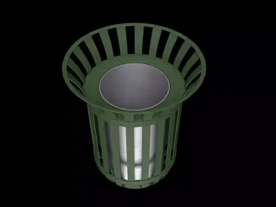 Trash can Low-poly 3D model