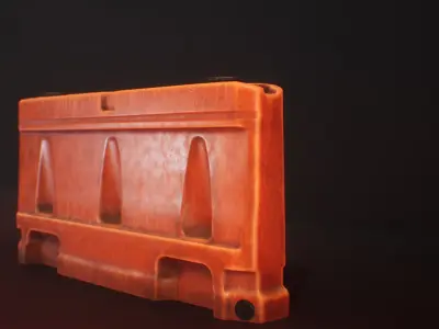  PBR Traffic barriers Plastic Texture Variatio  Low-poly 3D model