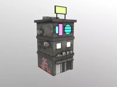 Cyberpunk City - Building 35 Low-poly 3D model